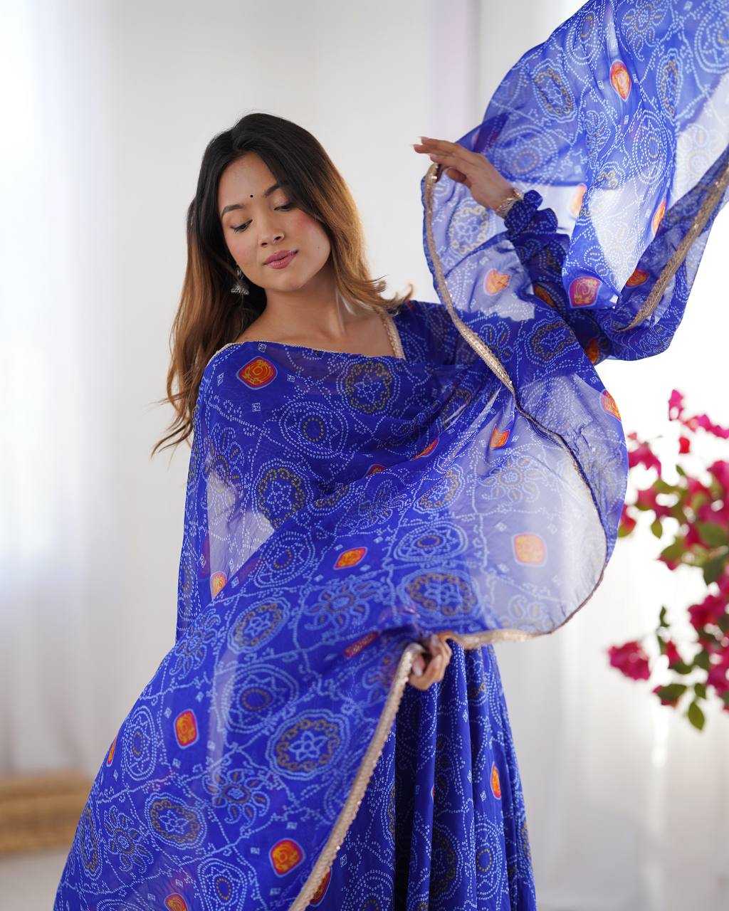 Ynf Pure Chiffon KESH504 48 Gowns Wedding Collections Festive Collections Wholesale Anarkali Gown Chiffon Gowns Lightweight Gowns Manufacturer- Kapda Export