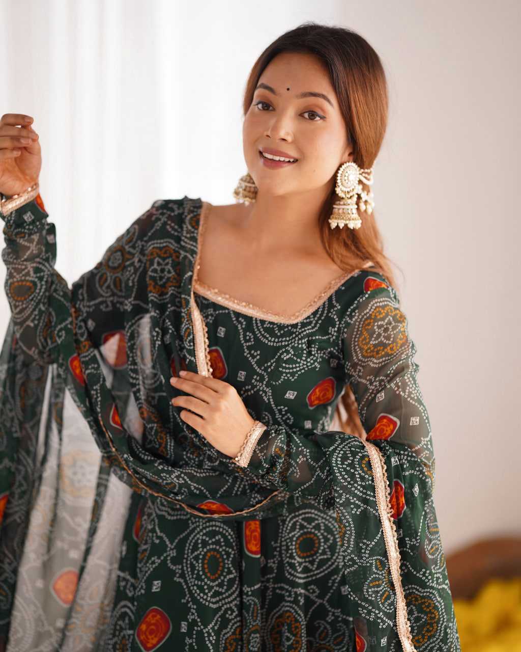 Ynf Pure Chiffon KESH504 48 Gowns Wedding Collections Festive Collections Wholesale Anarkali Gown Chiffon Gowns Lightweight Gowns Manufacturer- Kapda Export