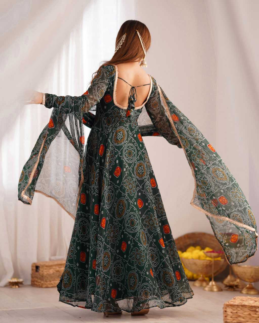 Ynf Pure Chiffon KESH504 48 Gowns Wedding Collections Festive Collections Wholesale Anarkali Gown Chiffon Gowns Lightweight Gowns Manufacturer- Kapda Export