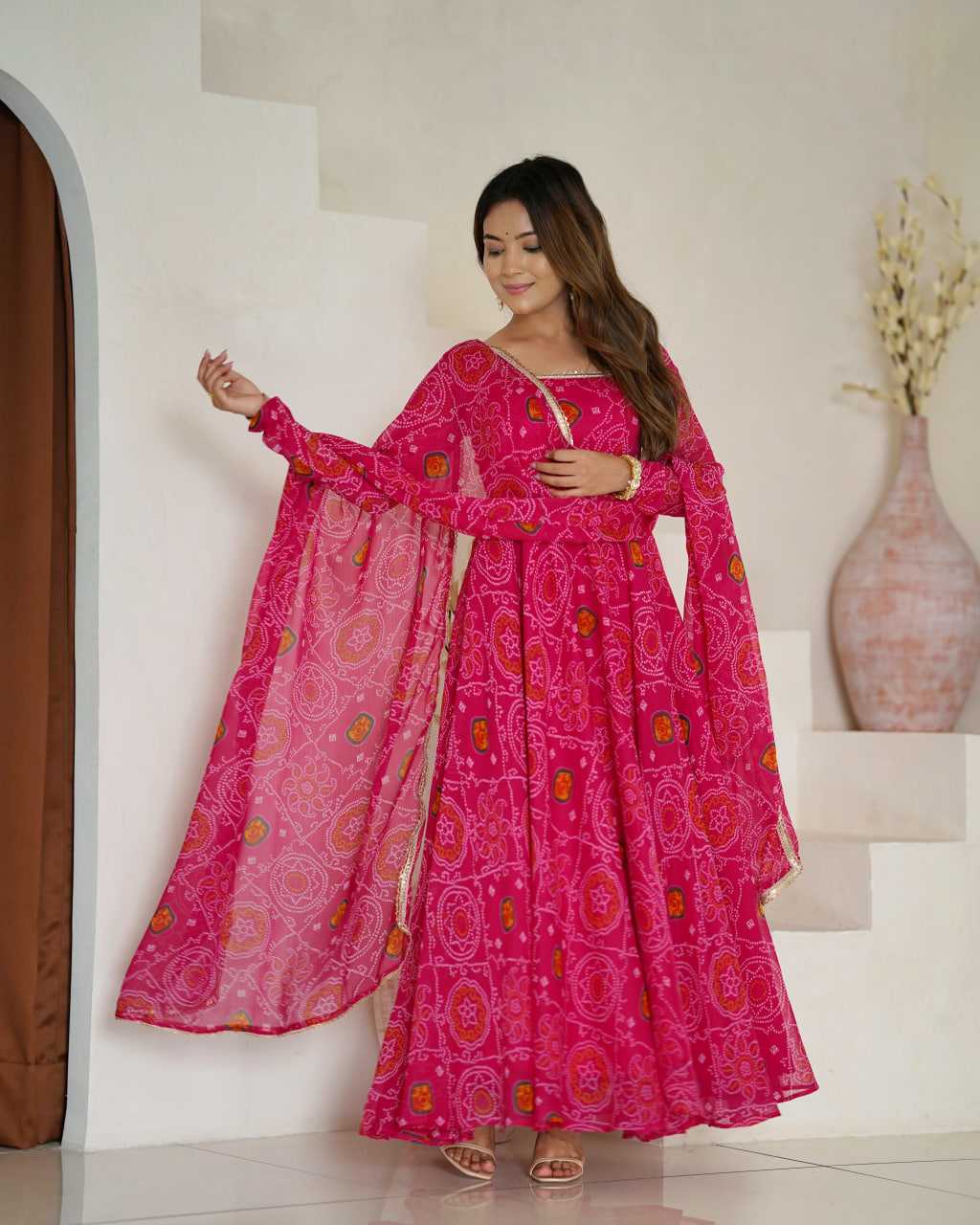Ynf Pure Chiffon KESH504 48 Gowns Wedding Collections Festive Collections Wholesale Anarkali Gown Chiffon Gowns Lightweight Gowns Manufacturer- Kapda Export