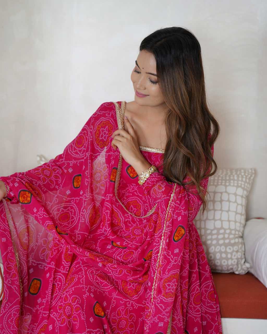 Ynf Pure Chiffon KESH504 48 Gowns Wedding Collections Festive Collections Wholesale Anarkali Gown Chiffon Gowns Lightweight Gowns Manufacturer- Kapda Export