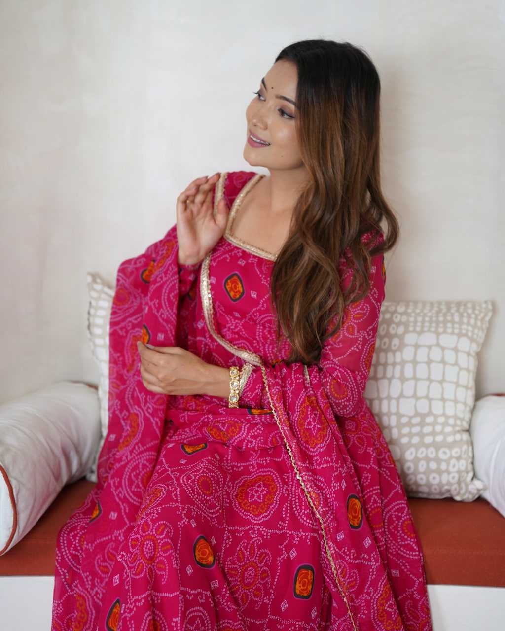 Ynf Pure Chiffon KESH504 48 Gowns Wedding Collections Festive Collections Wholesale Anarkali Gown Chiffon Gowns Lightweight Gowns Manufacturer- Kapda Export