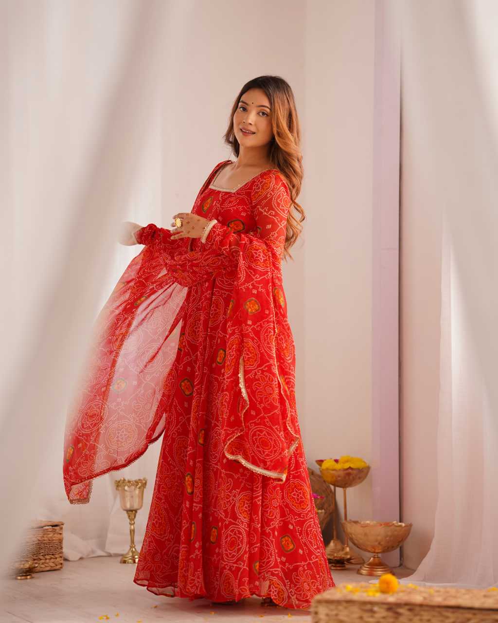 Ynf Pure Chiffon KESH504 48 Gowns Wedding Collections Festive Collections Wholesale Anarkali Gown Chiffon Gowns Lightweight Gowns Manufacturer- Kapda Export