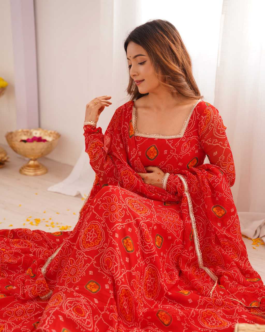 Ynf Pure Chiffon KESH504 48 Gowns Wedding Collections Festive Collections Wholesale Anarkali Gown Chiffon Gowns Lightweight Gowns Manufacturer- Kapda Export
