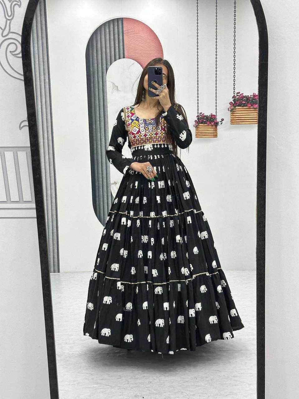 Ynf Pure Cotton KESH496 N35 Gowns Wedding Collections Festive Collections Wholesale Embroidery Gowns Party Wear Gowns Indo-Western Gowns Manufacturer- Kapda Export