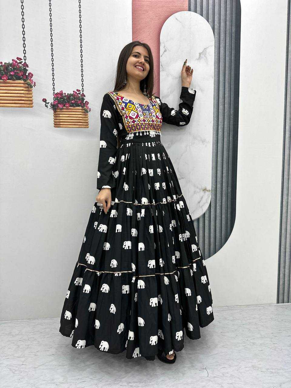 Ynf Pure Cotton KESH496 N35 Gowns Wedding Collections Festive Collections Wholesale Embroidery Gowns Party Wear Gowns Indo-Western Gowns Manufacturer- Kapda Export