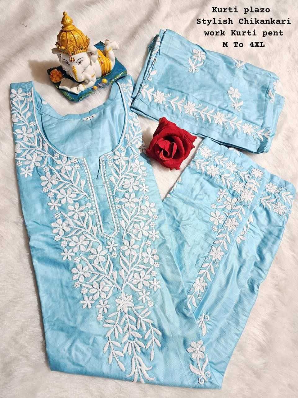 Ynf Rayon KESH502 499 Kurti Wholesale Cotton Kurtis Rayon Kurtis Chikan Kurti Manufacturer- Kapda Export