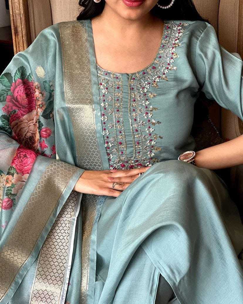 Ynf Rayon RIN222 K1 Kurti Wholesale Designer Kurtis Rayon Kurtis Blue Kurtis Manufacturer- Kapda Export