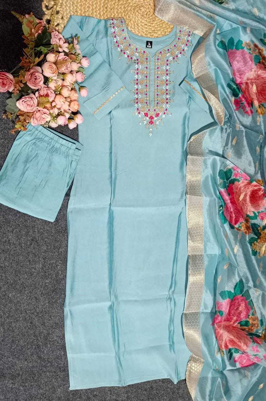 Ynf Rayon RIN222 K1 Kurti Wholesale Designer Kurtis Rayon Kurtis Blue Kurtis Manufacturer- Kapda Export