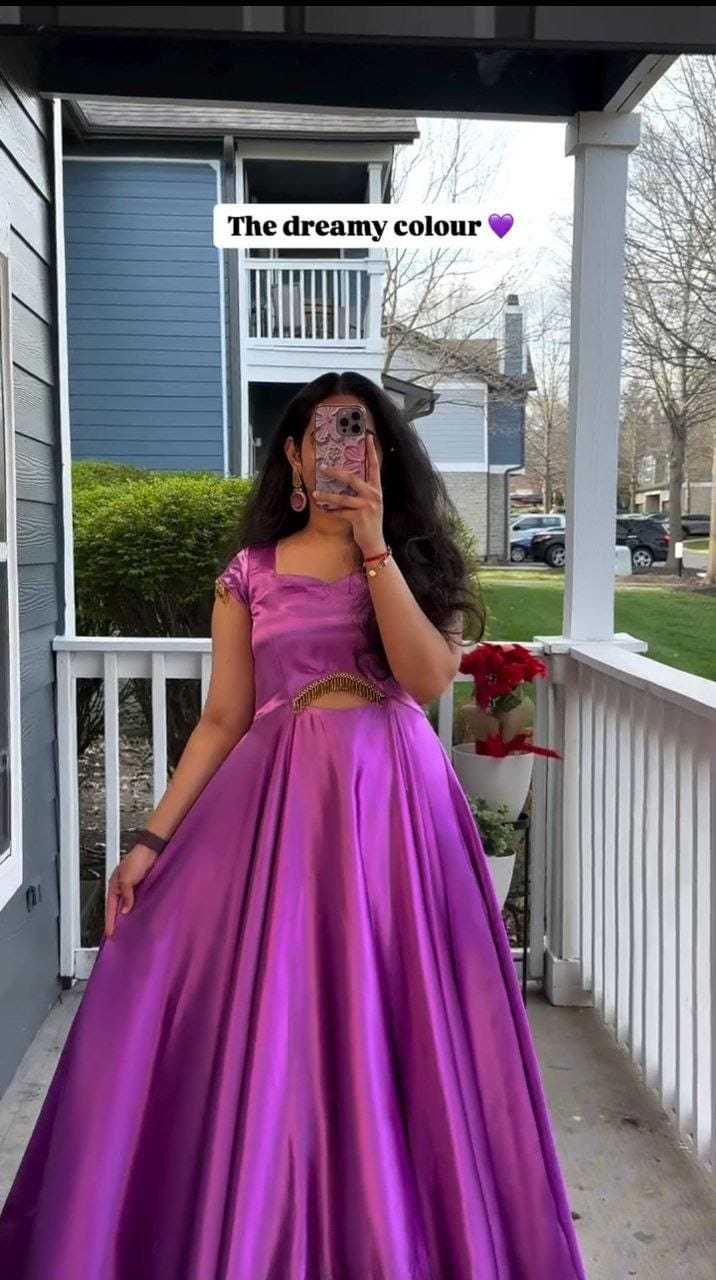 Ynf Satin RIN157 3196 Gowns Plus Size Collections Wholesale Party Gowns Designer Gowns Satin Gowns Manufacturer- Kapda Export