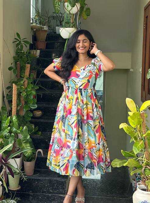 Ynf Soft Cotton RIN218 1070 Gowns Wedding Collections Festive Collections Wholesale Printed Gowns Party Gowns Indo-Western Gowns Manufacturer- Kapda Export