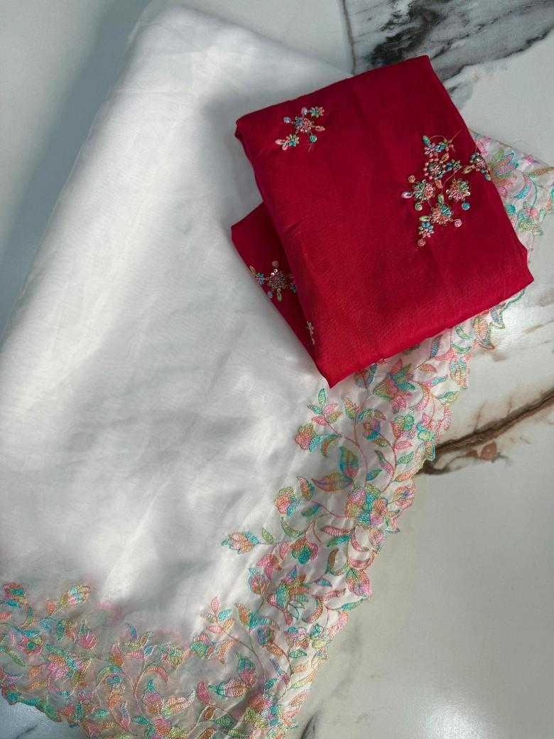 Ynf Tabby Silk RIN178 Light Weight Silk Sarees Wedding Collections Festive Collections Wholesale Designer Silk Sarees Lightweight Silk Sarees White Silk Sarees Manufacturer- Kapda Export