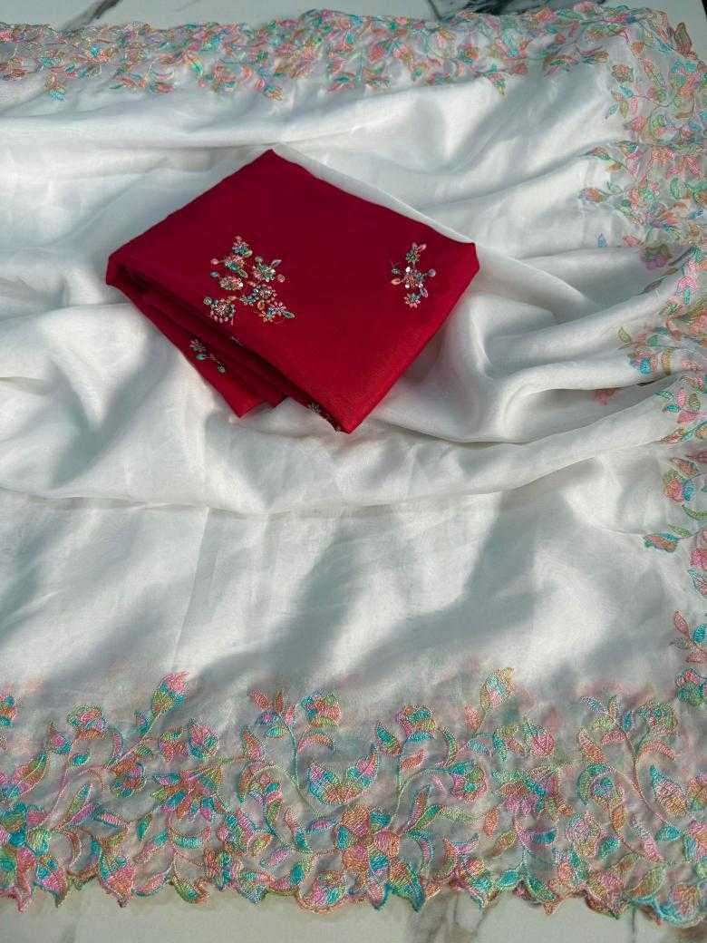 Ynf Tabby Silk RIN178 Light Weight Silk Sarees Wedding Collections Festive Collections Wholesale Designer Silk Sarees Lightweight Silk Sarees White Silk Sarees Manufacturer- Kapda Export