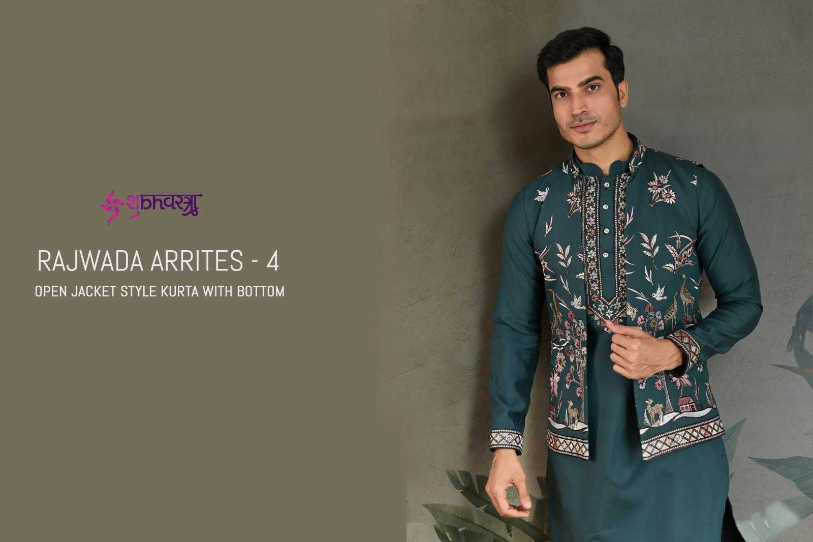 Ynf Viscose KESH481 RAJWADA ATTIRE-4 Mens Wear Wedding Collections Festive Collections Wholesale Mens Kurta Pyjama Wedding Outfits Mens Ethnic Jackets Manufacturer- Kapda Export