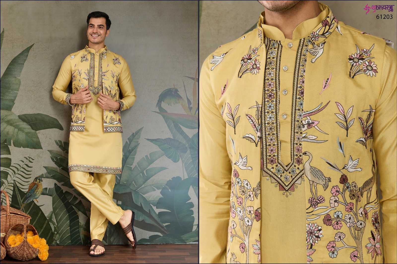 Ynf Viscose KESH481 RAJWADA ATTIRE-4 Mens Wear Wedding Collections Festive Collections Wholesale Mens Kurta Pyjama Wedding Outfits Mens Ethnic Jackets Manufacturer- Kapda Export
