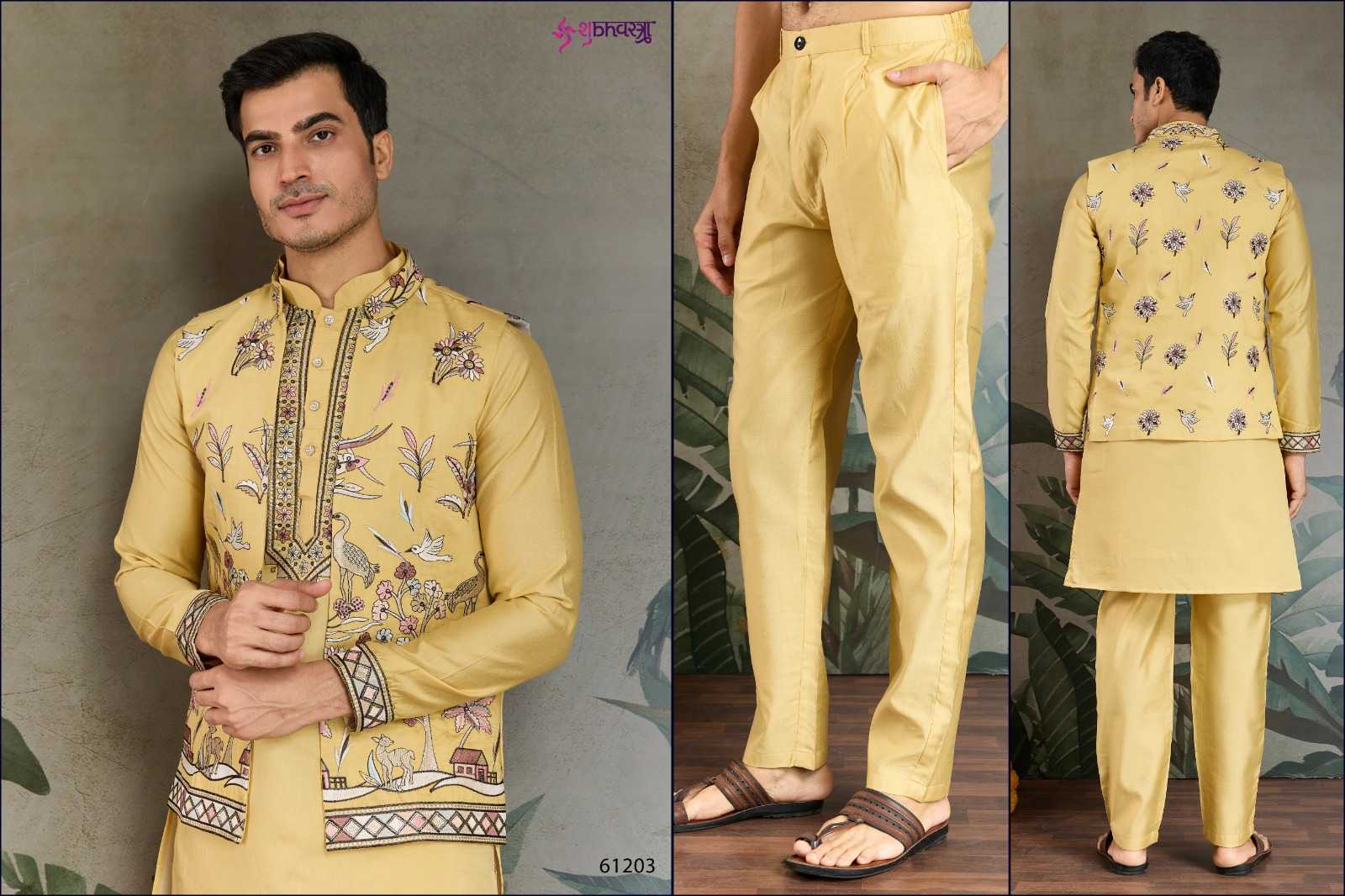 Ynf Viscose KESH481 RAJWADA ATTIRE-4 Mens Wear Wedding Collections Festive Collections Wholesale Mens Kurta Pyjama Wedding Outfits Mens Ethnic Jackets Manufacturer- Kapda Export