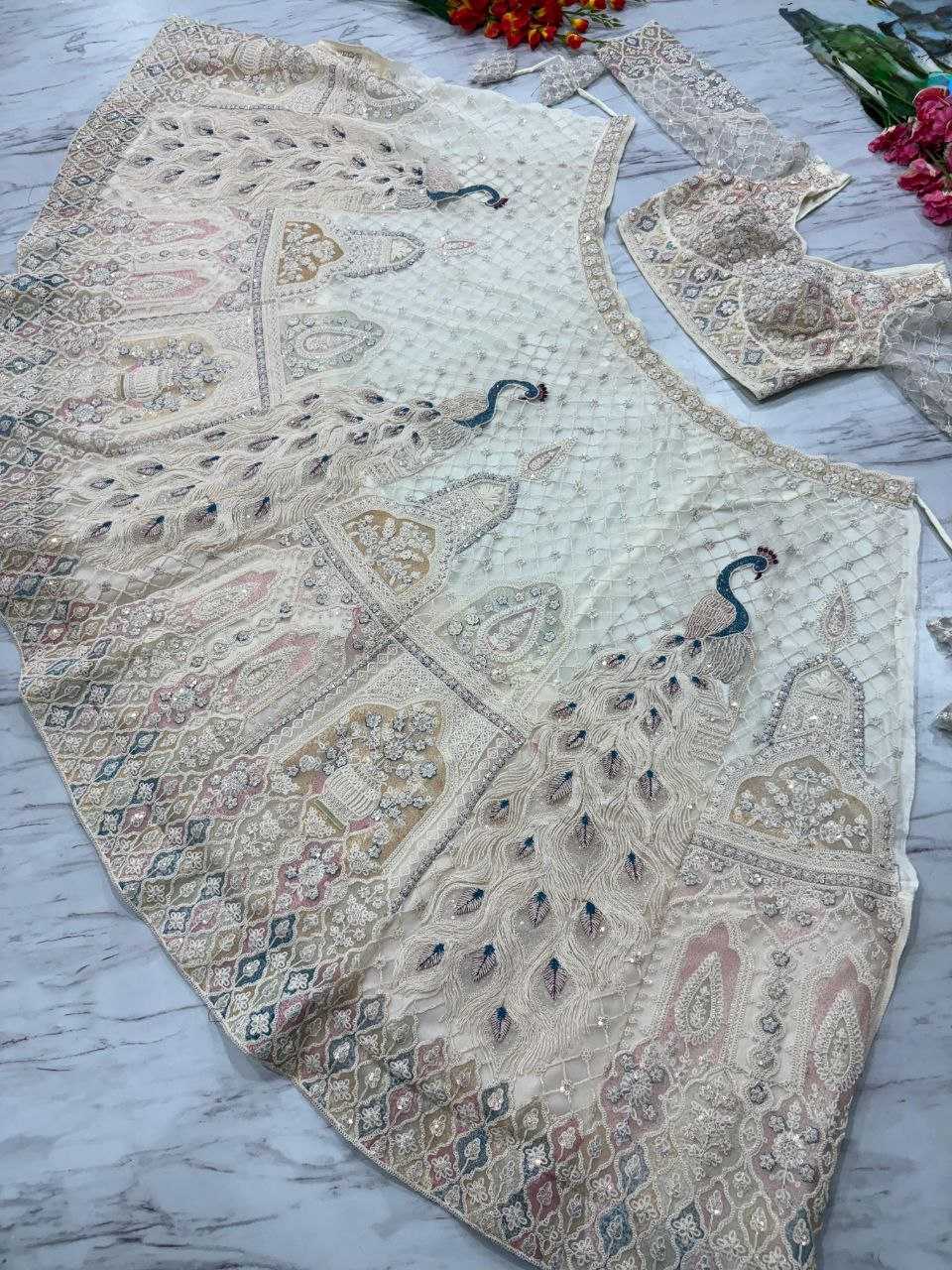 Ynf Butterfly Net KESH508 1064 Lehengas Wholesale Designer Lehenga Wedding Lehenga White Lehenga Manufacturer- Kapda Export