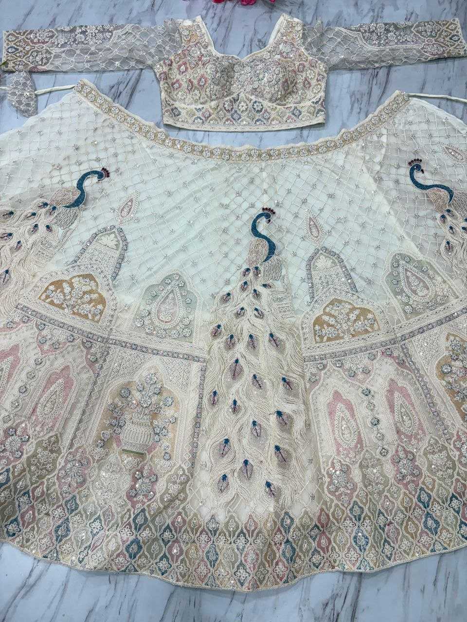 Ynf Butterfly Net KESH508 1064 Lehengas Wholesale Designer Lehenga Wedding Lehenga White Lehenga Manufacturer- Kapda Export