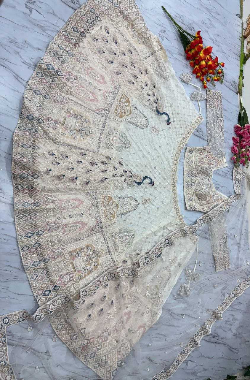 Ynf Butterfly Net KESH508 1064 Lehengas Wholesale Designer Lehenga Wedding Lehenga White Lehenga Manufacturer- Kapda Export