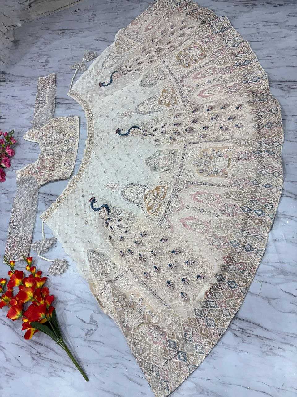 Ynf Butterfly Net KESH508 1064 Lehengas Wholesale Designer Lehenga Wedding Lehenga White Lehenga Manufacturer- Kapda Export