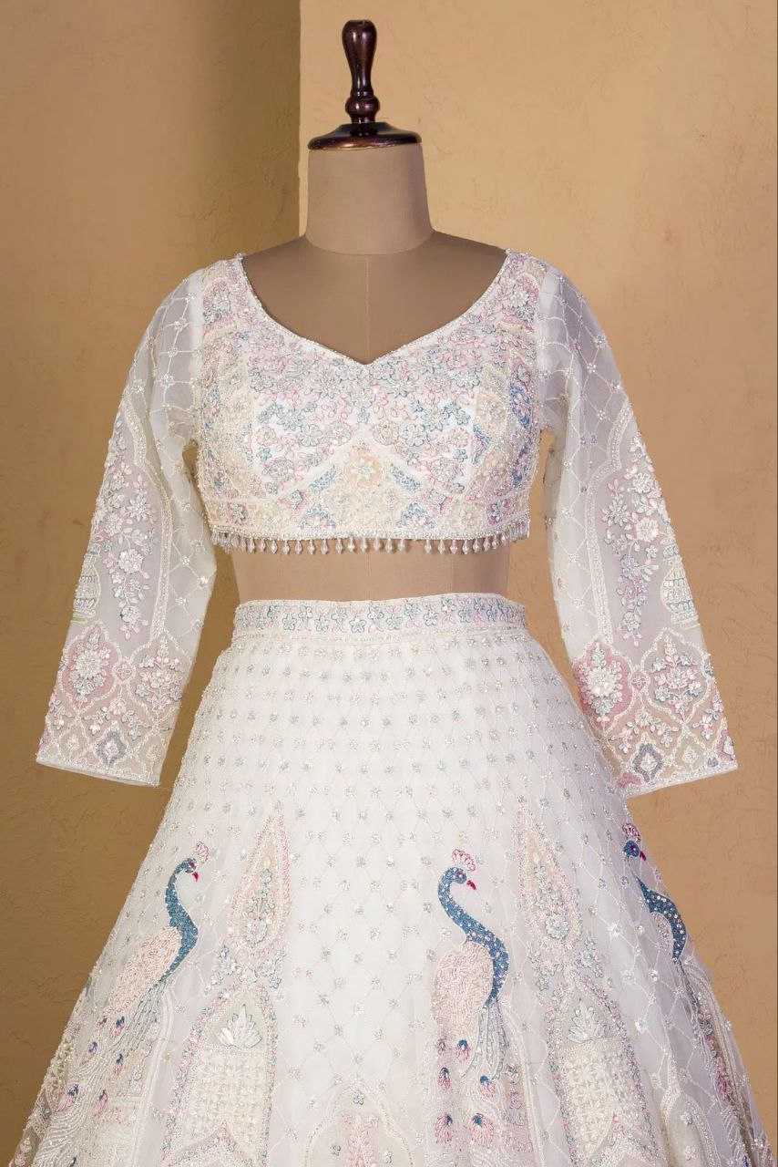Ynf Butterfly Net KESH508 1064 Lehengas Wholesale Designer Lehenga Wedding Lehenga White Lehenga Manufacturer- Kapda Export