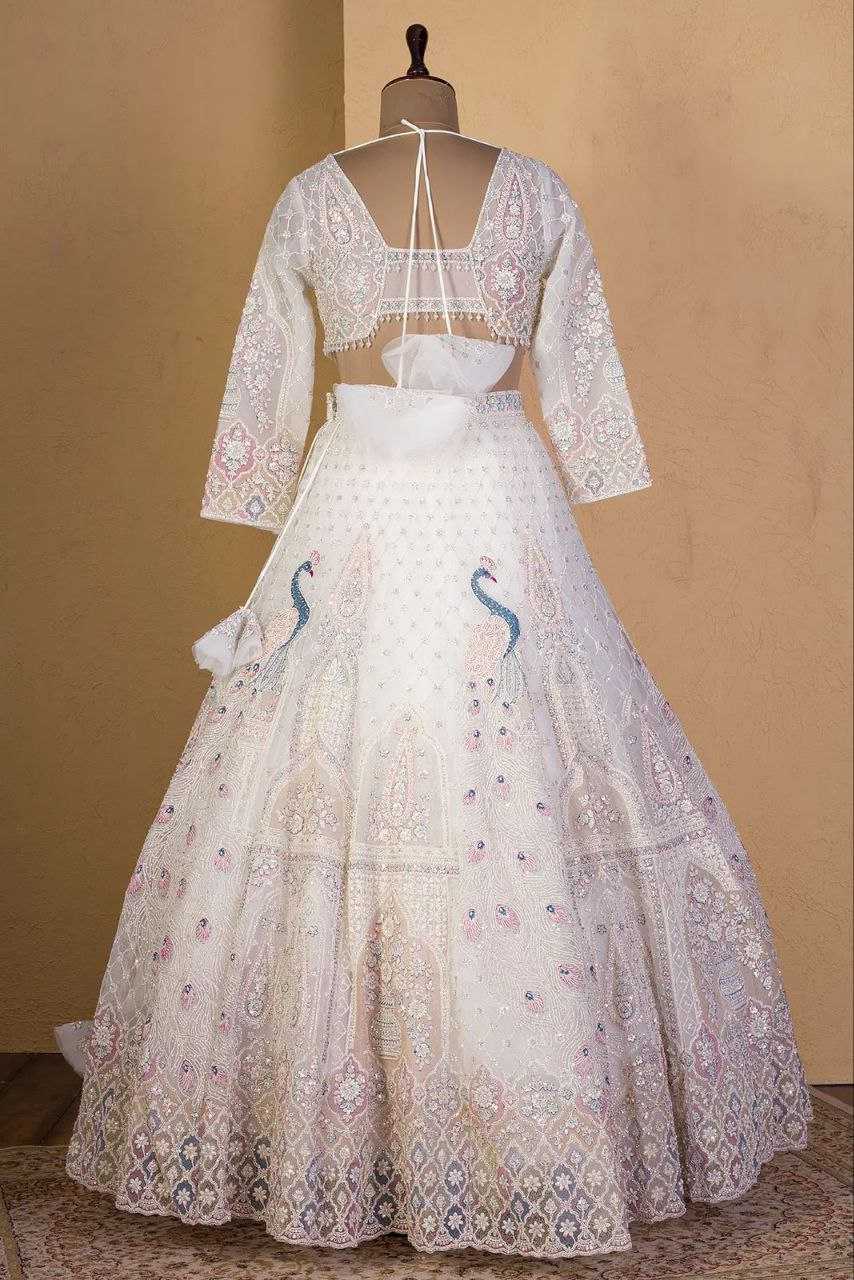 Ynf Butterfly Net KESH508 1064 Lehengas Wholesale Designer Lehenga Wedding Lehenga White Lehenga Manufacturer- Kapda Export