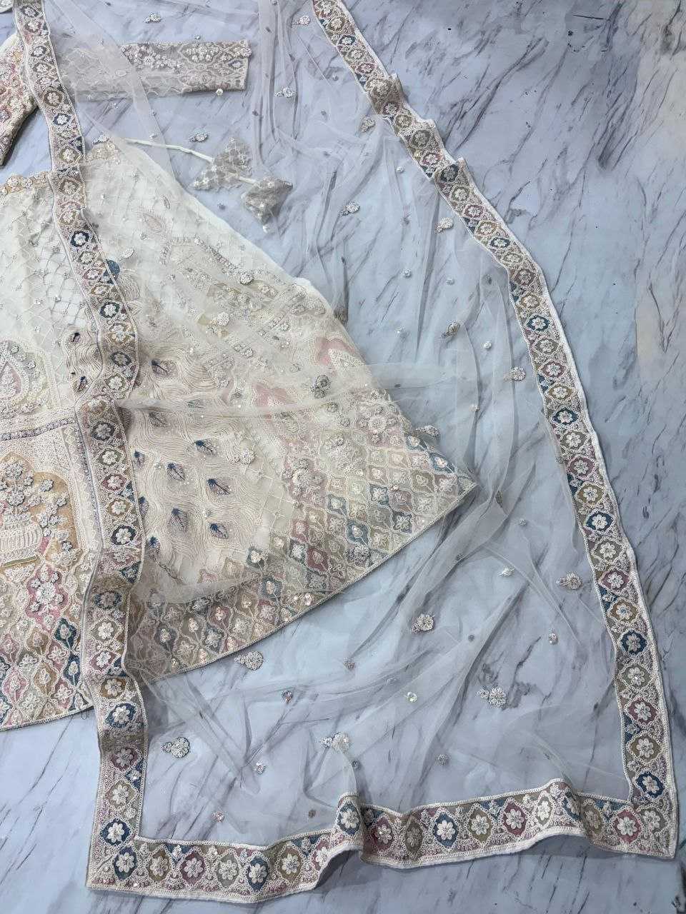 Ynf Butterfly Net KESH508 1064 Lehengas Wholesale Designer Lehenga Wedding Lehenga White Lehenga Manufacturer- Kapda Export