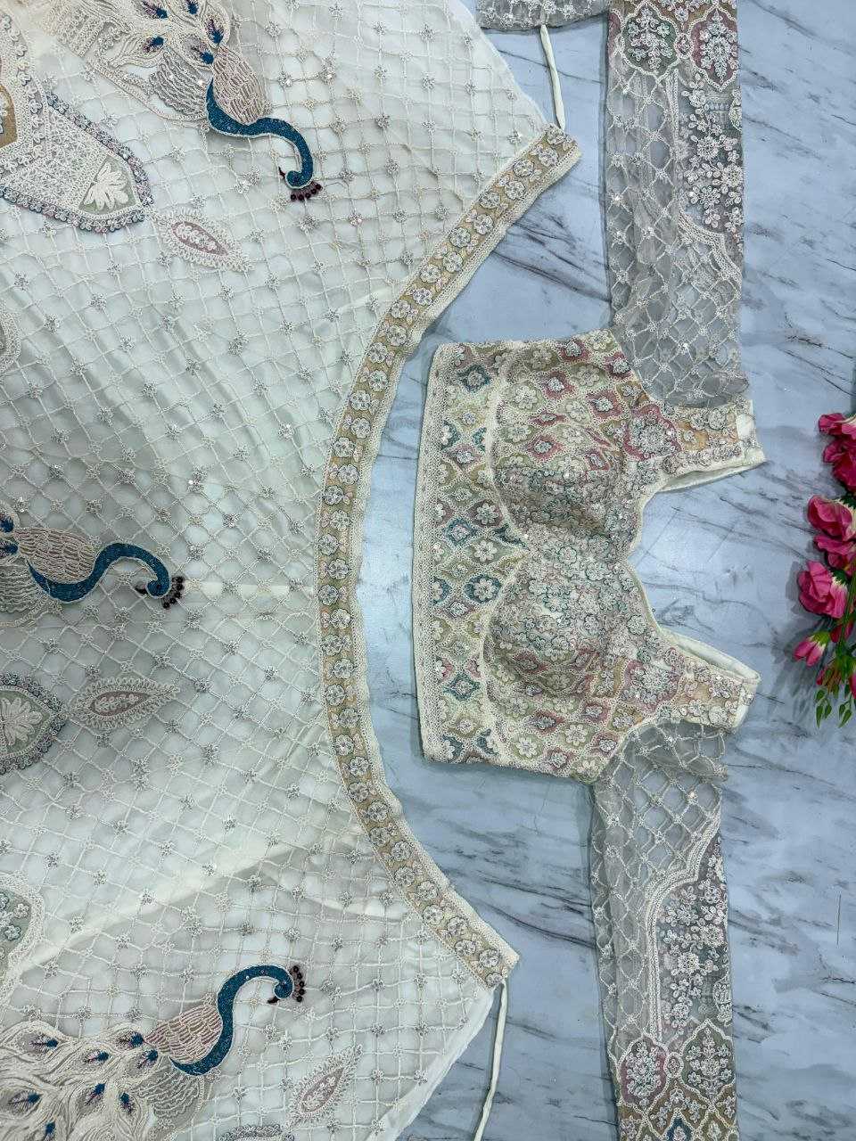 Ynf Butterfly Net KESH508 1064 Lehengas Wholesale Designer Lehenga Wedding Lehenga White Lehenga Manufacturer- Kapda Export