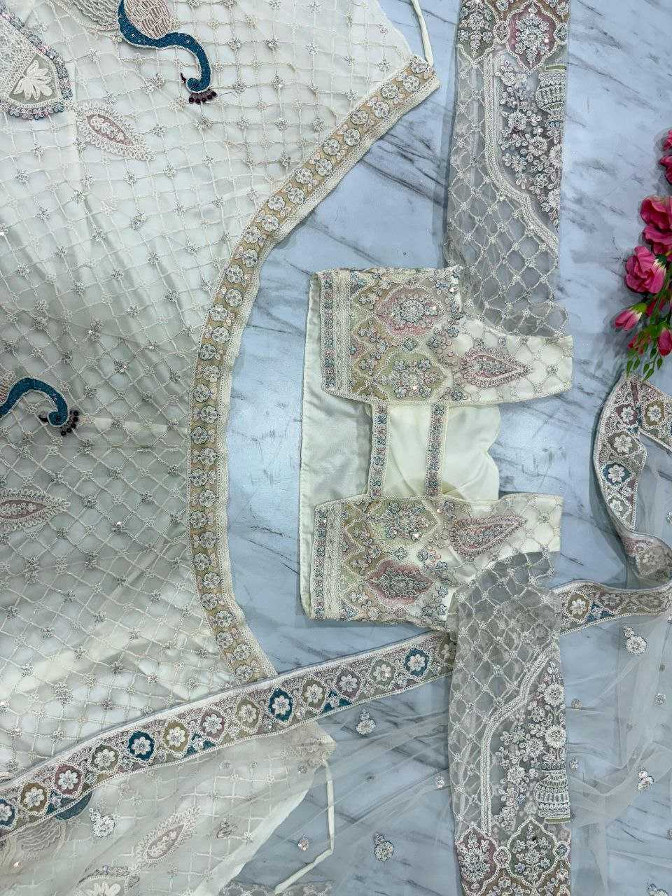 Ynf Butterfly Net KESH508 1064 Lehengas Wholesale Designer Lehenga Wedding Lehenga White Lehenga Manufacturer- Kapda Export