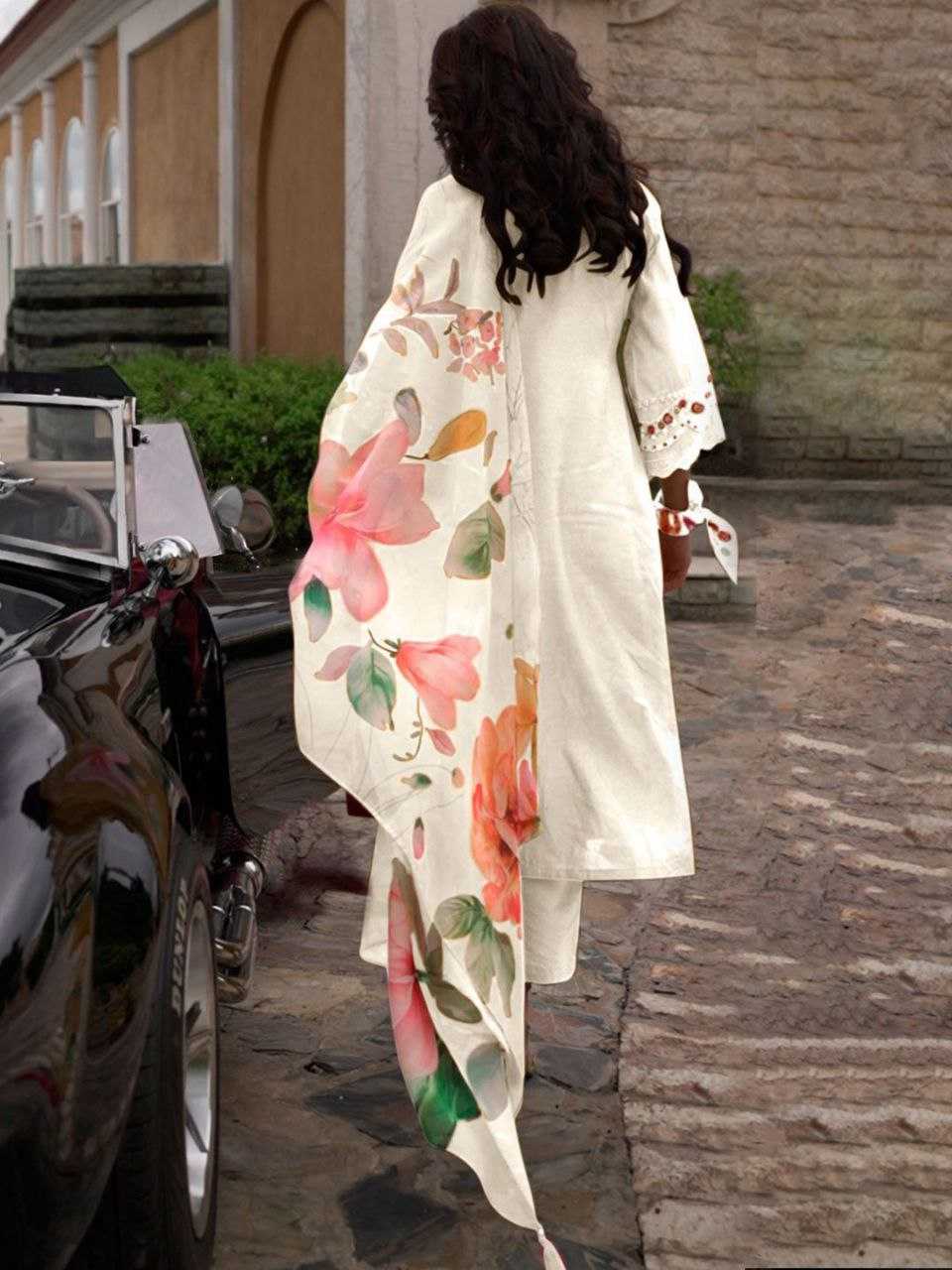 Ynf Chanderi Silk KESH523 04 Suits & Dresses Wholesale Embroidery Suits Chanderi Suit White Salwar Suit Manufacturer- Kapda Export