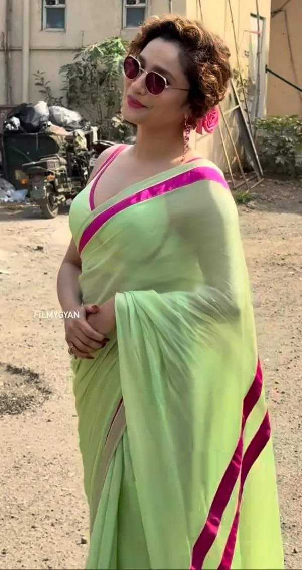 Ynf Chiffon RIN216 Ankita Sarees Bollywood Collections Festive Collections Wholesale Chiffon Sarees Sarees With Blouse Ankita Lokhande Manufacturer- Kapda Export