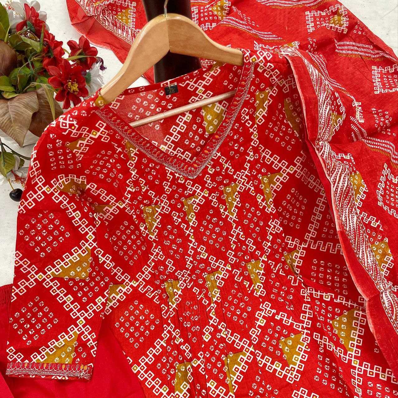 Ynf Cotton KESH536 Radiate Suits & Dresses Wholesale Embroidery Suits Cotton Suits Red Salwar Suit Manufacturer- Kapda Export