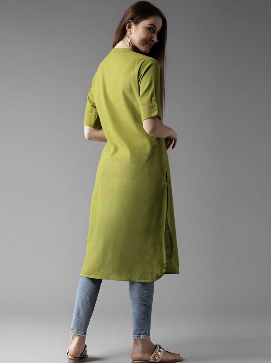 Ynf Cotton KESH559 Green Magic Kurti Wholesale Cotton Kurtis Green Kurtis Manufacturer- Kapda Export