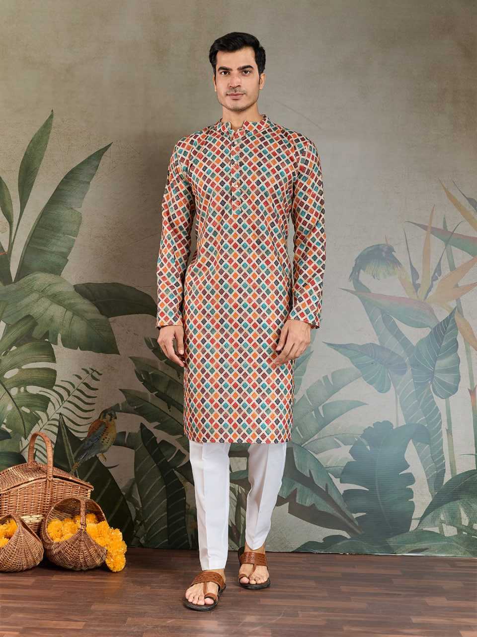 Ynf Cotton RIN188 KILLER 8 Mens Wear Wholesale Men Cotton Kurta Men Printed Shirt Ethnic Waistcoats Manufacturer- Kapda Export