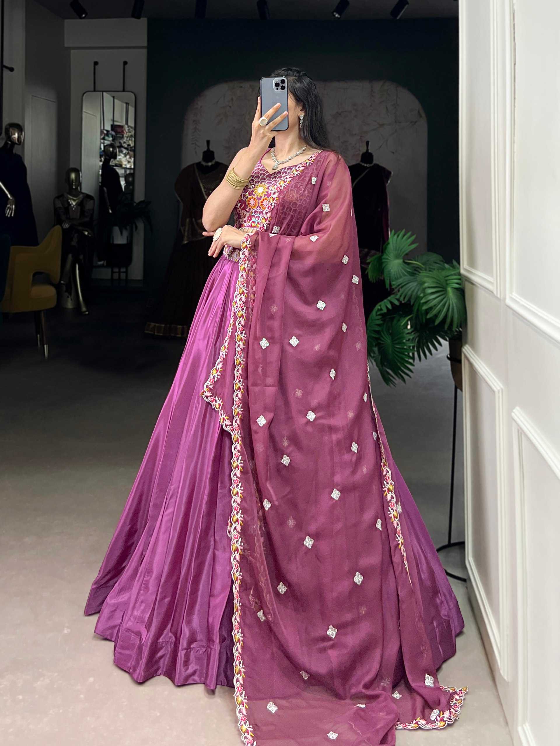 Ynf Crepe Silk KESH134 1446 Lehengas Wholesale Silk Lehenga Simple Lehenga Purple Lehenga Manufacturer- Kapda Export