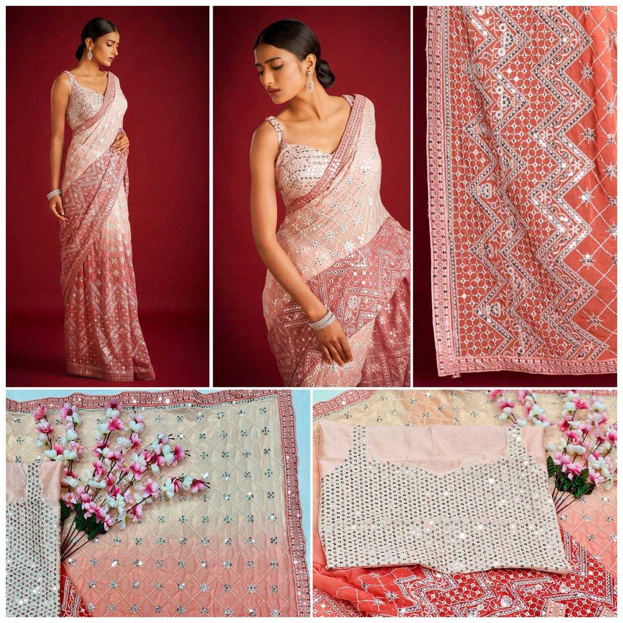 Ynf Faux Georgette KESH556 306 Sarees Wholesale Sequence Sarees Heavy Sarees Manufacturer- Kapda Export