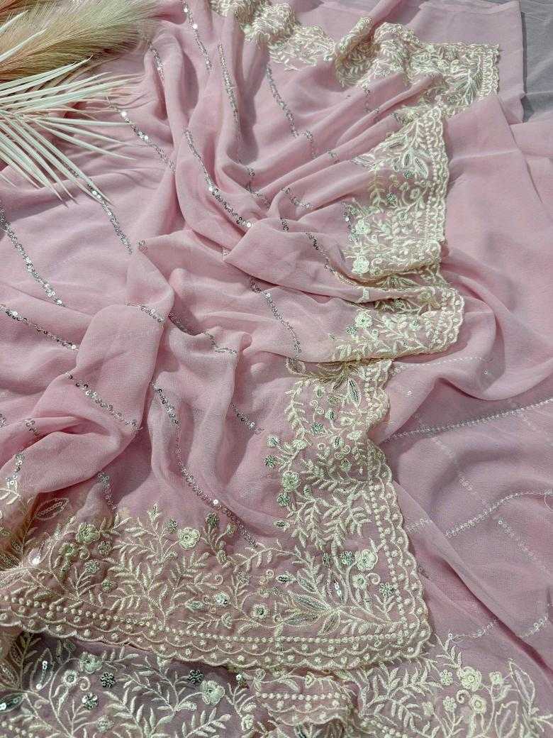 Ynf Faux Georgette RIN164 No Compromise Sarees Wedding Collections Wholesale Designer Sarees Georgette Sarees Pink Sarees Manufacturer- Kapda Export