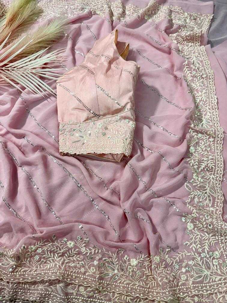 Ynf Faux Georgette RIN164 No Compromise Sarees Wedding Collections Wholesale Designer Sarees Georgette Sarees Pink Sarees Manufacturer- Kapda Export