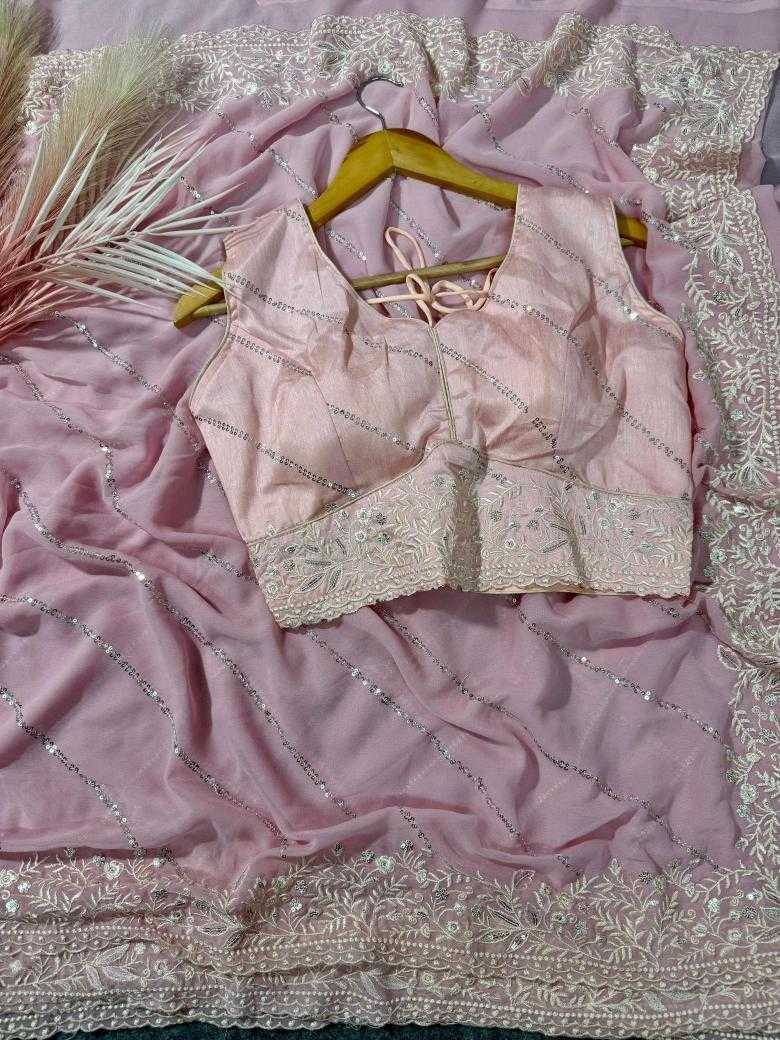 Ynf Faux Georgette RIN164 No Compromise Sarees Wedding Collections Wholesale Designer Sarees Georgette Sarees Pink Sarees Manufacturer- Kapda Export