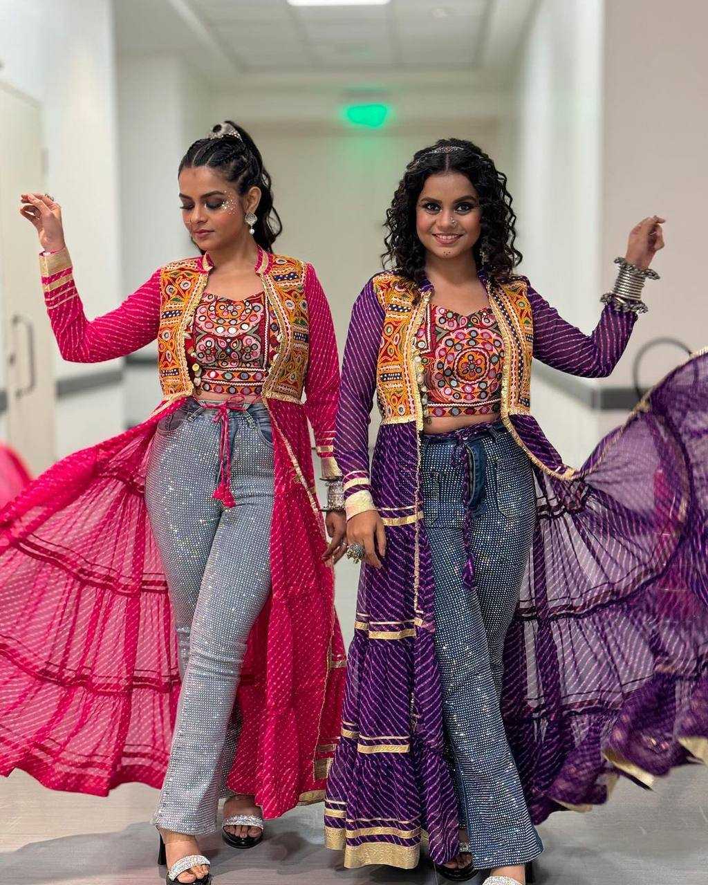 Ynf Faux Georgette RIN215 1060 Kurti Festive Collections Wholesale Casual Kurtis Kurti With Jacket Navratri Chaniya Choli Manufacturer- Kapda Export