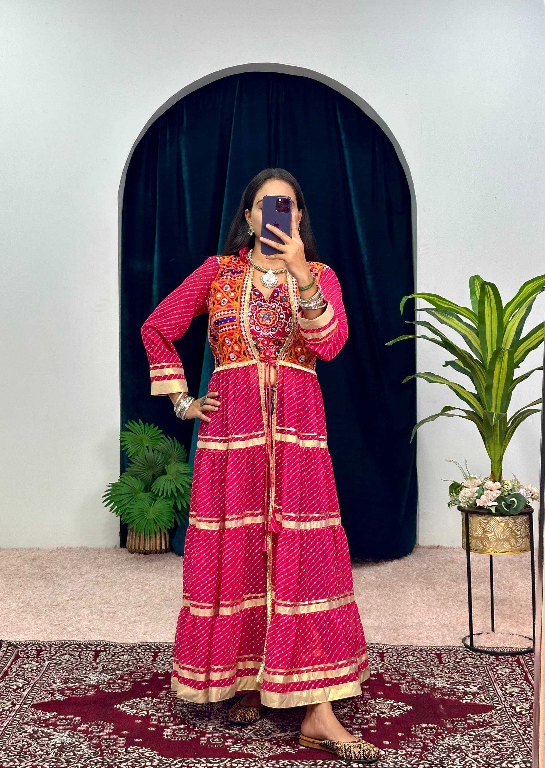 Ynf Faux Georgette RIN215 1060 Kurti Festive Collections Wholesale Casual Kurtis Kurti With Jacket Navratri Chaniya Choli Manufacturer- Kapda Export