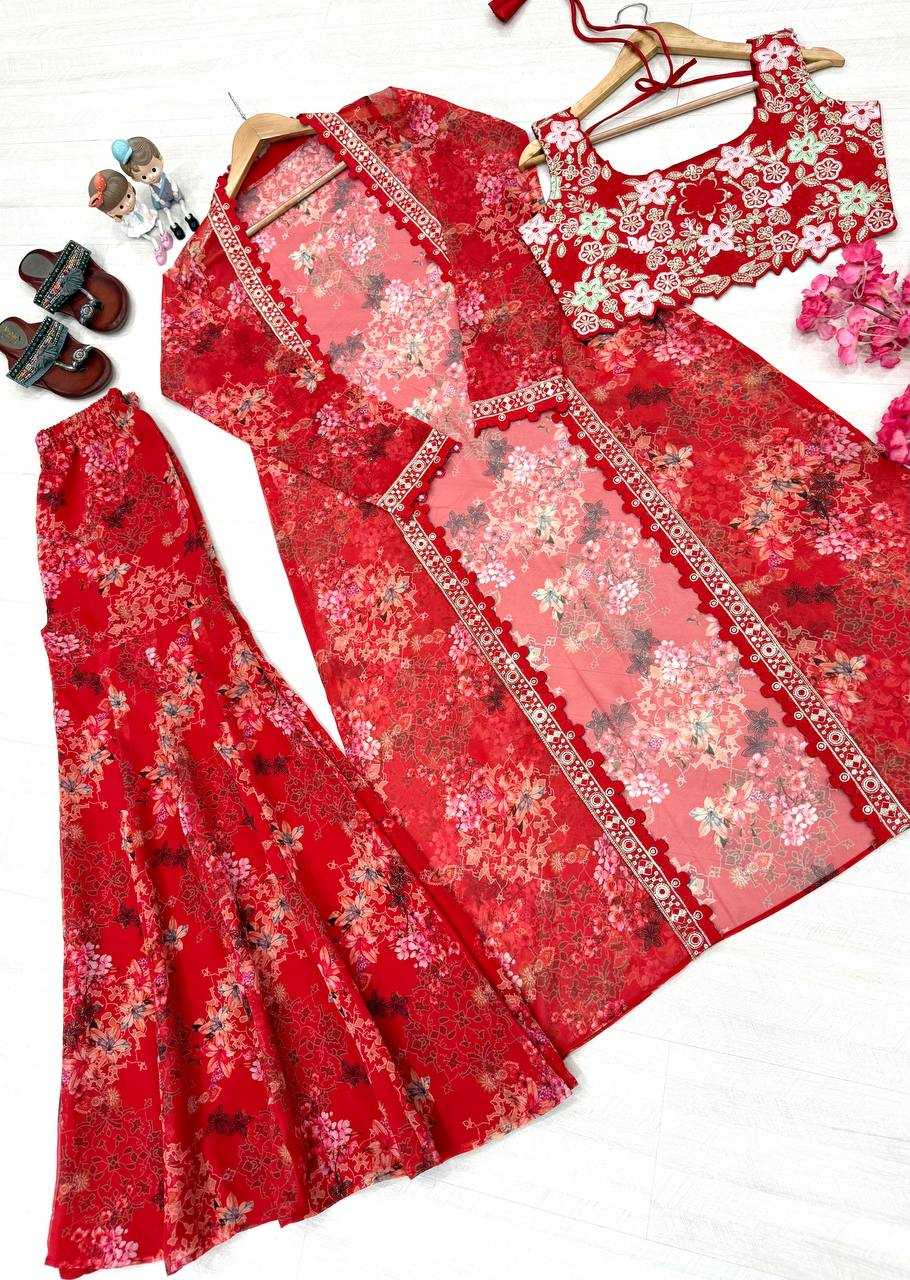 Ynf Faux Georgette RIN227 1126 Suits & Dresses Bollywood Collections Wholesale Ladies Suits Sharara Salwar Suits Indo Western Dresses Embroidery Suits MRUNAL THAKUR Manufacturer- Kapda Export