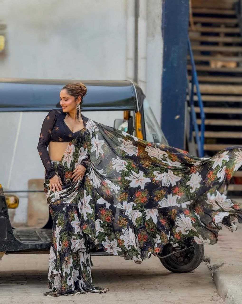 Ynf Georgette KESH518 4372 Bollywood Collections Wholesale Ankita Lokhande Manufacturer- Kapda Export