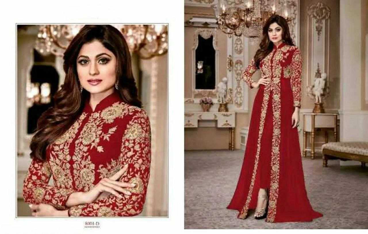 Ynf Georgette RIN131 8001 Kurti Bollywood Collections Wholesale Kurti Bottom With Dupatta Shamita Shetty Manufacturer- Kapda Export