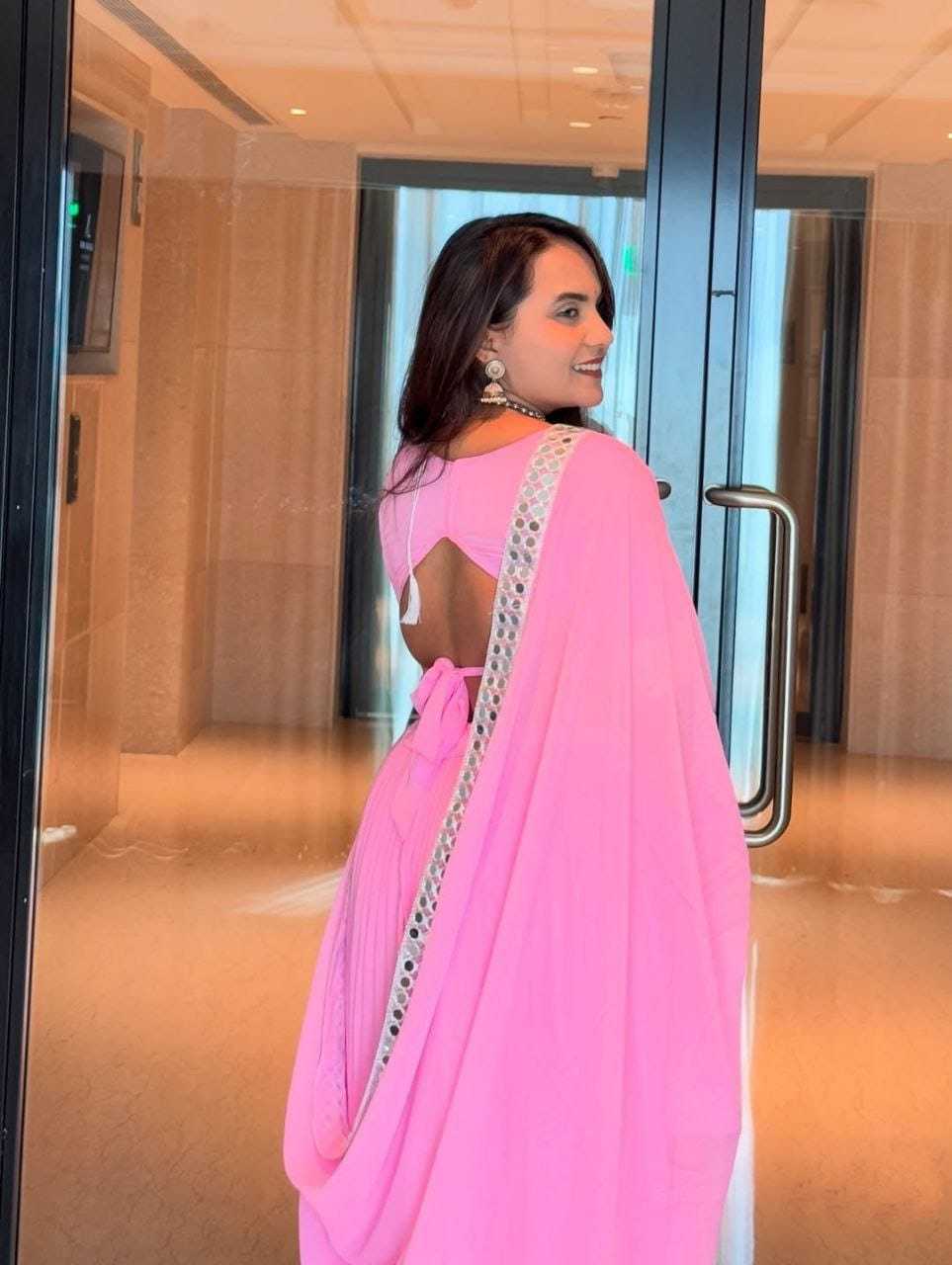 Ynf Georgette RIN157 NAVRATRI NIGHTS-20 Lehengas Festive Collections Plus Size Collections Wholesale Georgette Lehenga Pink Lehenga Navratri Chaniya Choli Manufacturer- Kapda Export