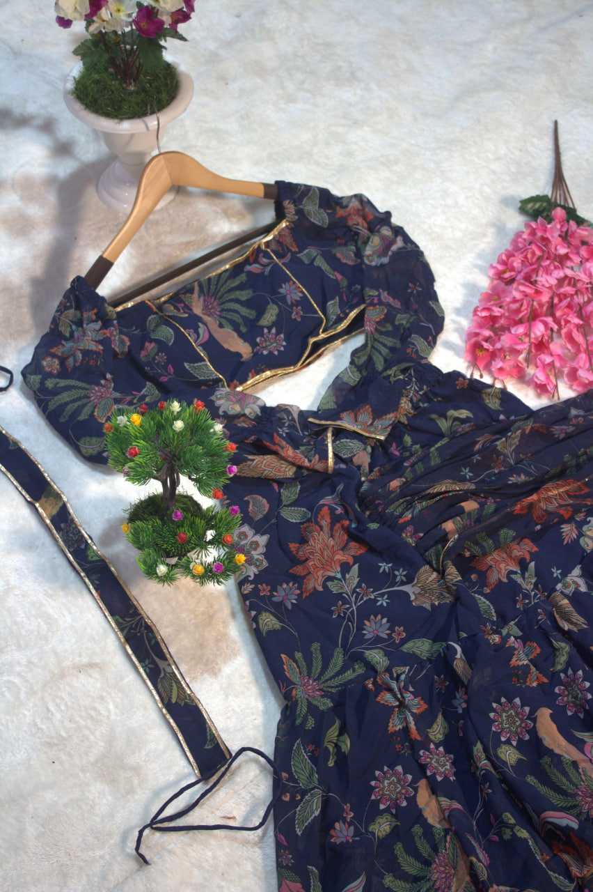 Ynf Georgette RIN228 247 Sarees Wedding Collections Festive Collections Wholesale Ready To Wear Sarees Georgette Sarees Ruffle Sarees Manufacturer- Kapda Export