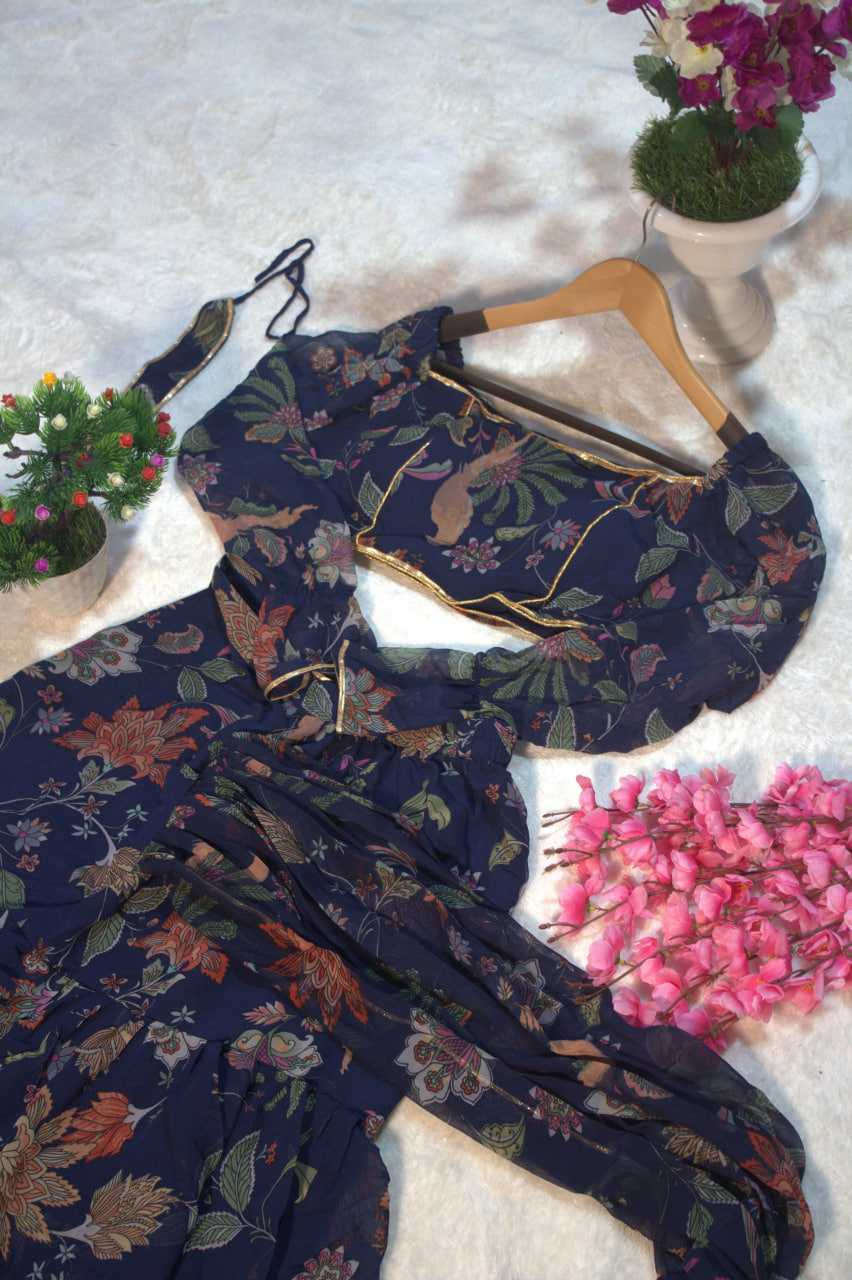 Ynf Georgette RIN228 247 Sarees Wedding Collections Festive Collections Wholesale Ready To Wear Sarees Georgette Sarees Ruffle Sarees Manufacturer- Kapda Export