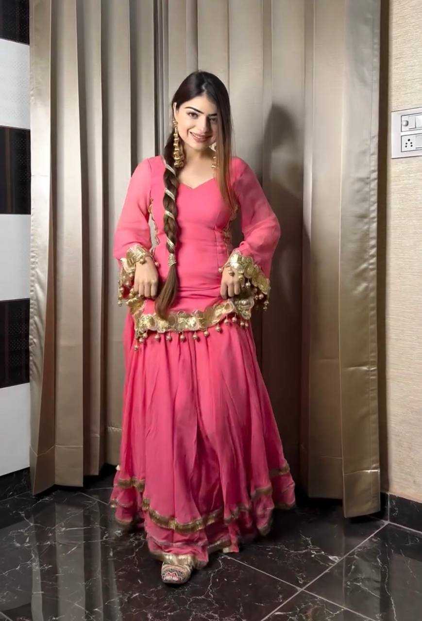 Ynf Heavy Chinnon Silk KESH528 445 Suits & Dresses Wedding Collections Festive Collections Wholesale Sharara Salwar Suits Embroidery Suits Pink Salwar Suit Manufacturer- Kapda Export