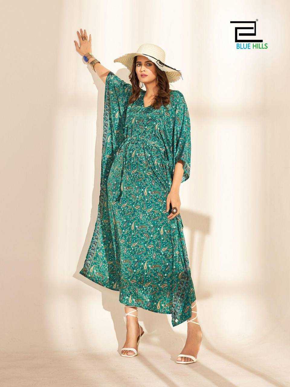 Ynf Heavy Crepe RIN125 Kaftan vol 2.0 Kurti Wholesale Kaftan Kurtis Manufacturer- Kapda Export