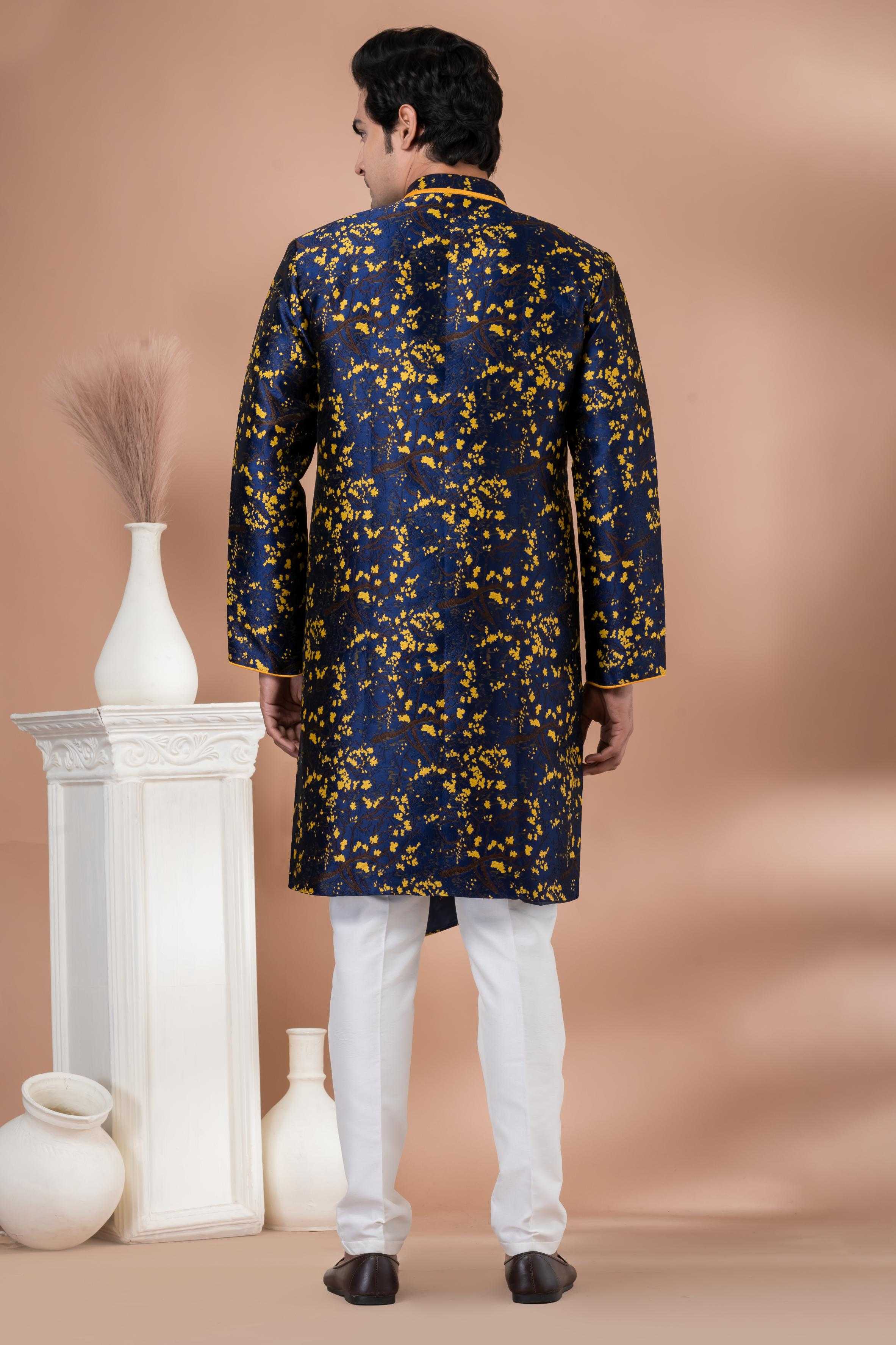 Ynf Jequard Silk RIN223 1707 Mens Wear Wholesale Kurta Set with Jacket Designer Ethnic Set Indo Western Manufacturer- Kapda Export